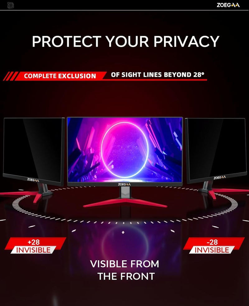 ZOEGAA 34 Inch Computer privacy Screen for 16:9 Widescreen Monitor,34 inch Removable Anti Blue Light Eye Protection Shield,Black Blackout Anti Spy Desktop Security Private Filter - Image 4